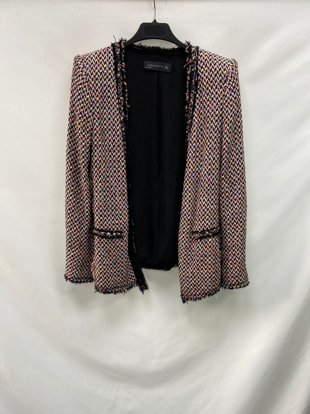 ZARA.Chaqueta tweed hombreras T.M