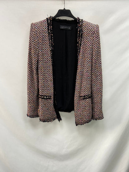 ZARA.Chaqueta tweed hombreras T.M