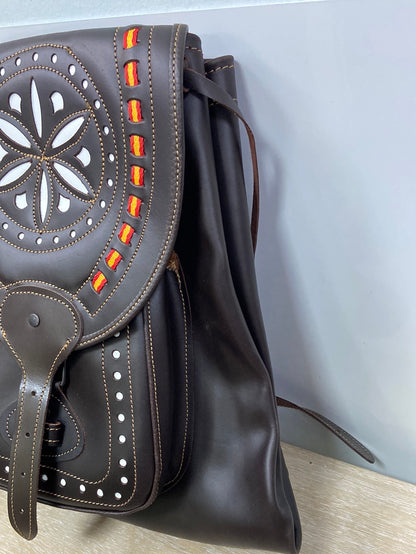 OTHERS. Oversized leather backpack