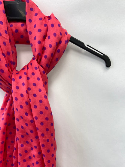 OTHERS. Pink polka dot scarf