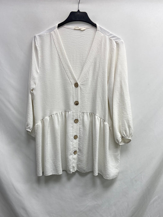 WHITE & ONE. Blusa blanca botones T.u(m)