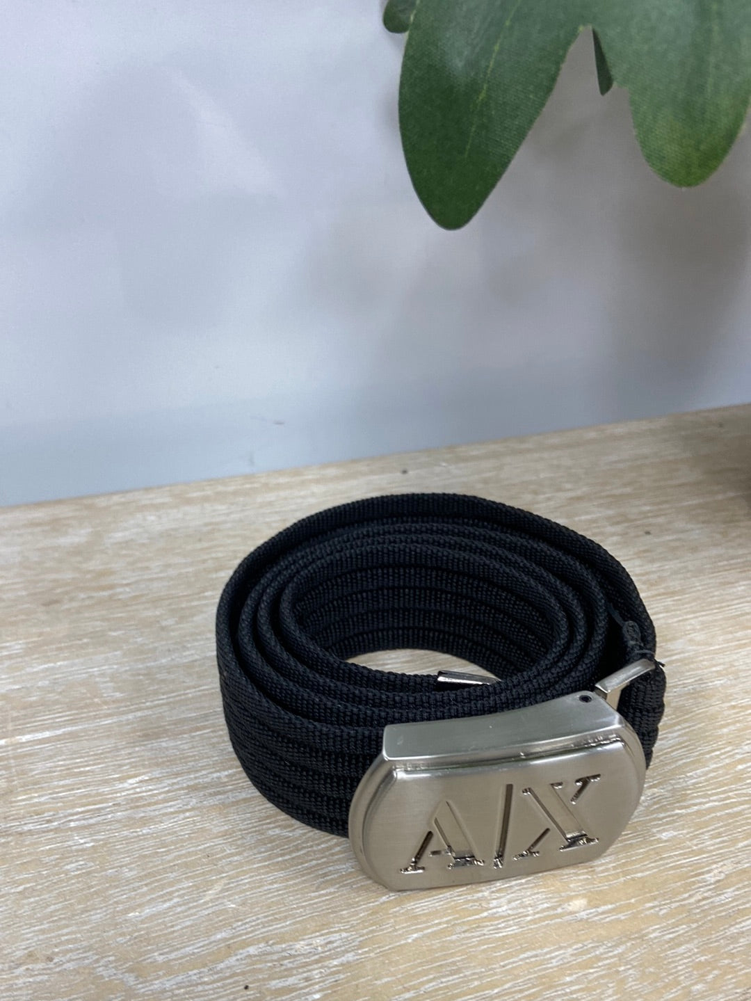 ARMANI. Black canvas belt