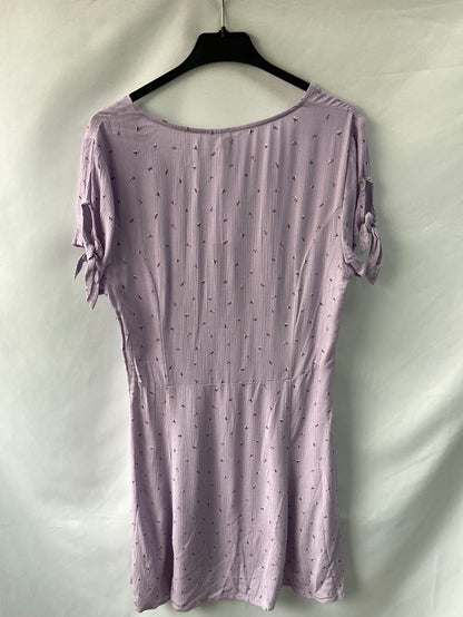 H&M.Vestido lila corto flores T.40