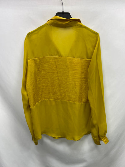 PROMOD. Blusa doble textura amarilla T.u(m)