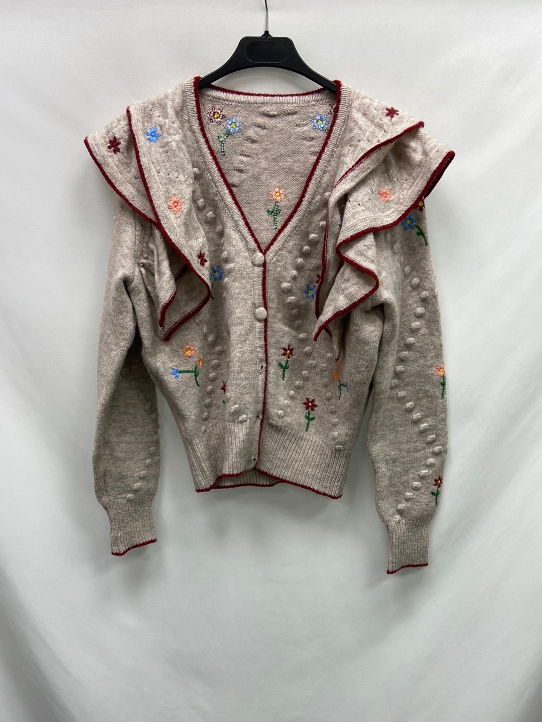 OTRAS.Jerey/cárdigan volantes bordado TU (S/M)