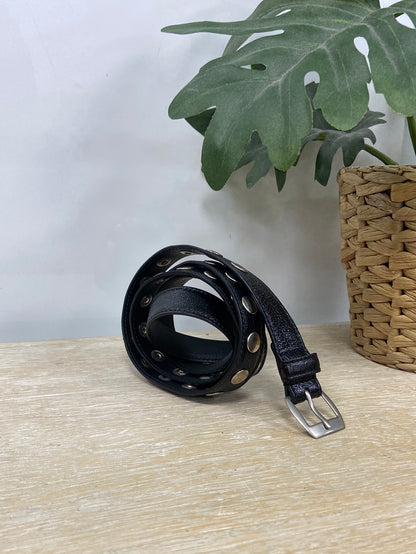 SAINT LAUREN. Studded slim belt S.100