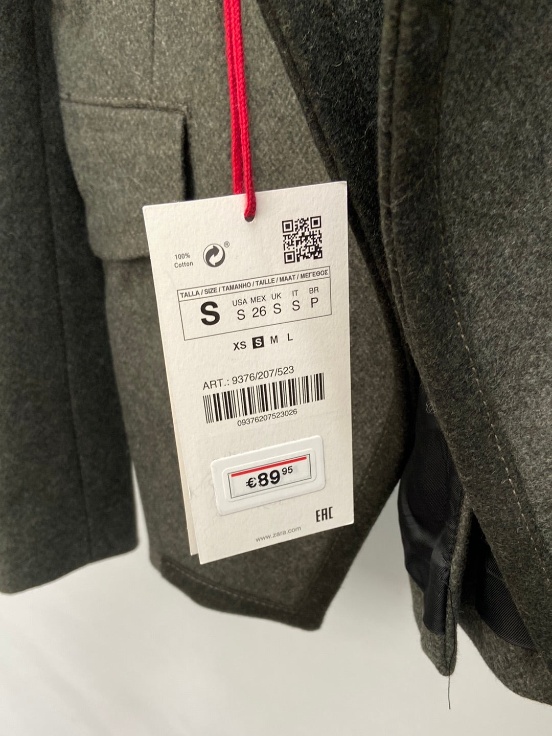 ZARA SRPLS.Blazer jaspeada verde T.s