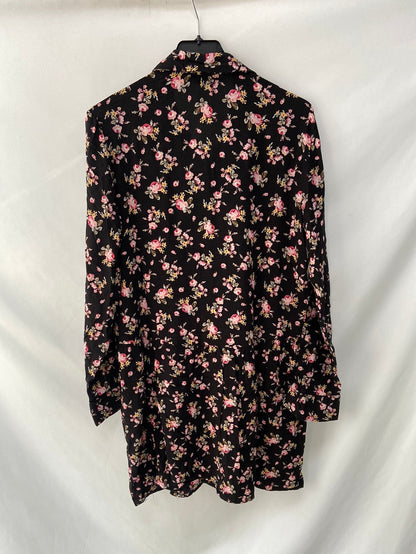 STRADIVARIUS.Vestido camisero flores T.L
