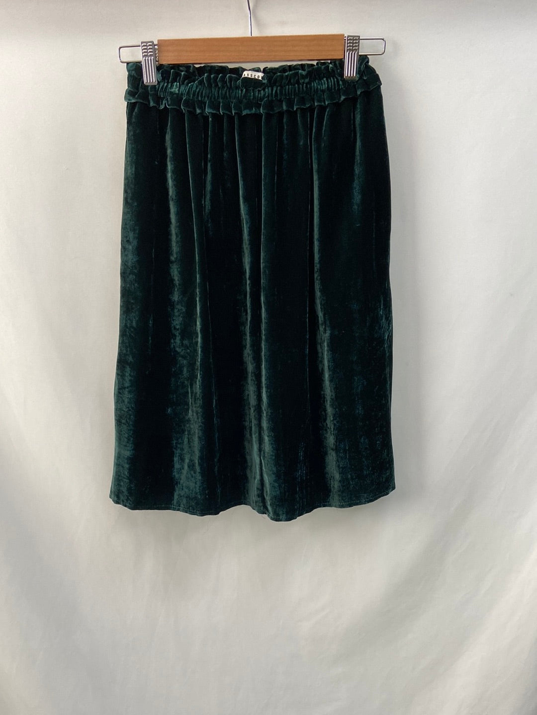 MASSCOB.Green velvet midi skirt S.34