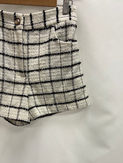 ZARA.Shorts tweed cuadros T.s
