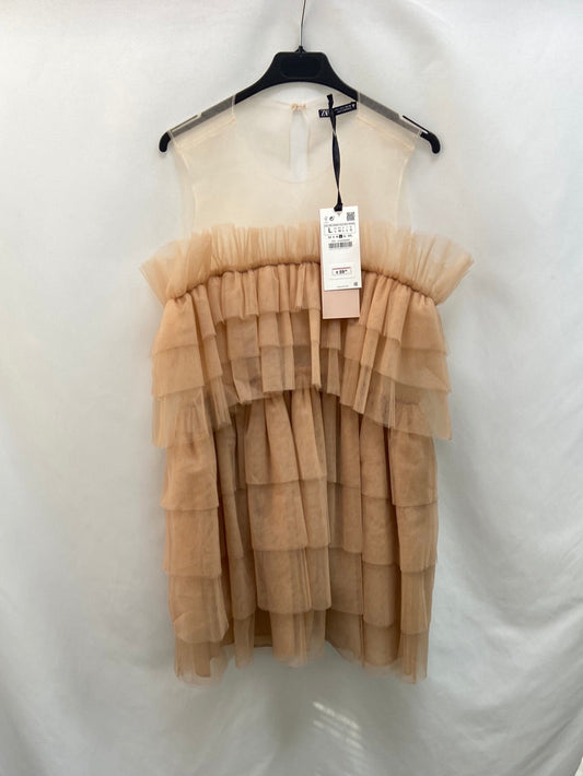 ZARA. Vestido rosa tull T.L
