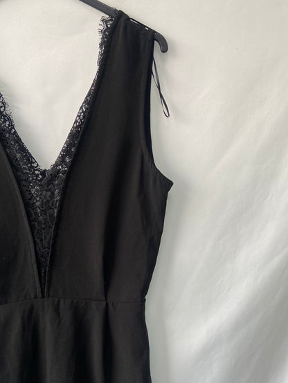 LEFTIES. Black lace trim mini dress Tm