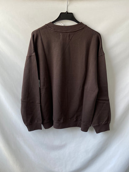 THINKING MU. Sudadera marrón dibujo  T.s