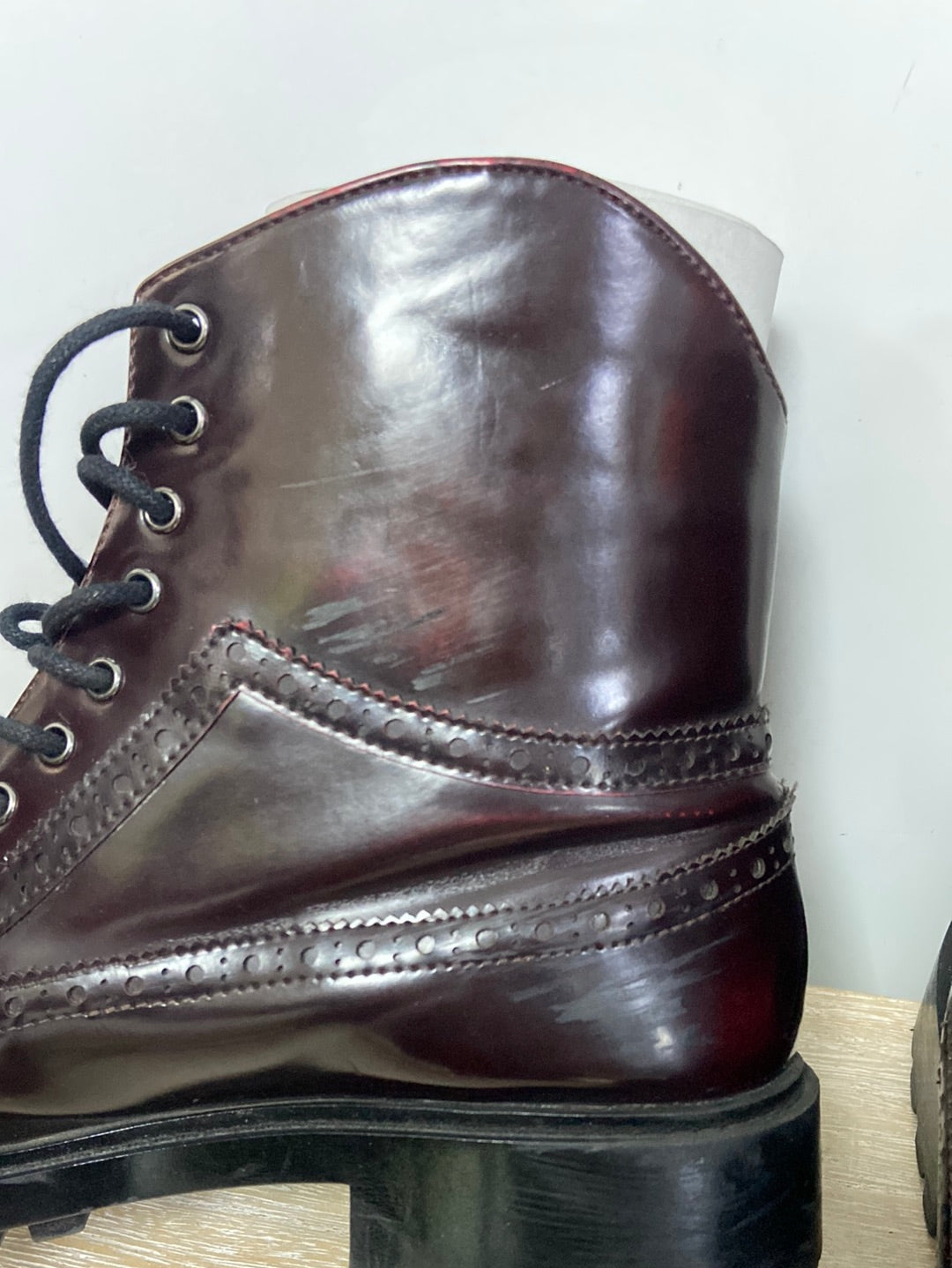ZARA. Burgundy lace-up ankle boots T40 (Tara)