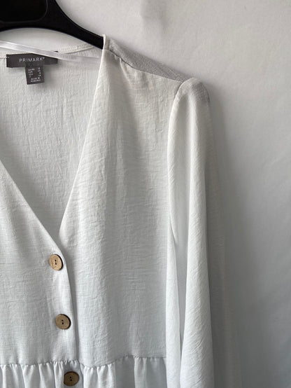 PRIMARK.Blusa blanca botones T.40