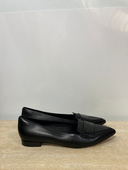 CLARKS.Manoletinas tipo mocasín piel negro T.37.5