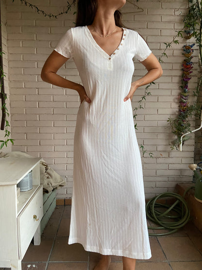 White ribbed Ts dress