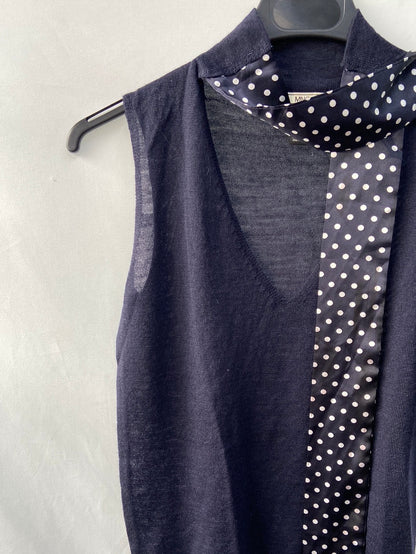 MANGO.Top azul punto lazada T.s