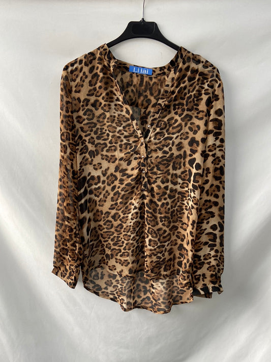 LILAI. Animal print blouse Ts/m