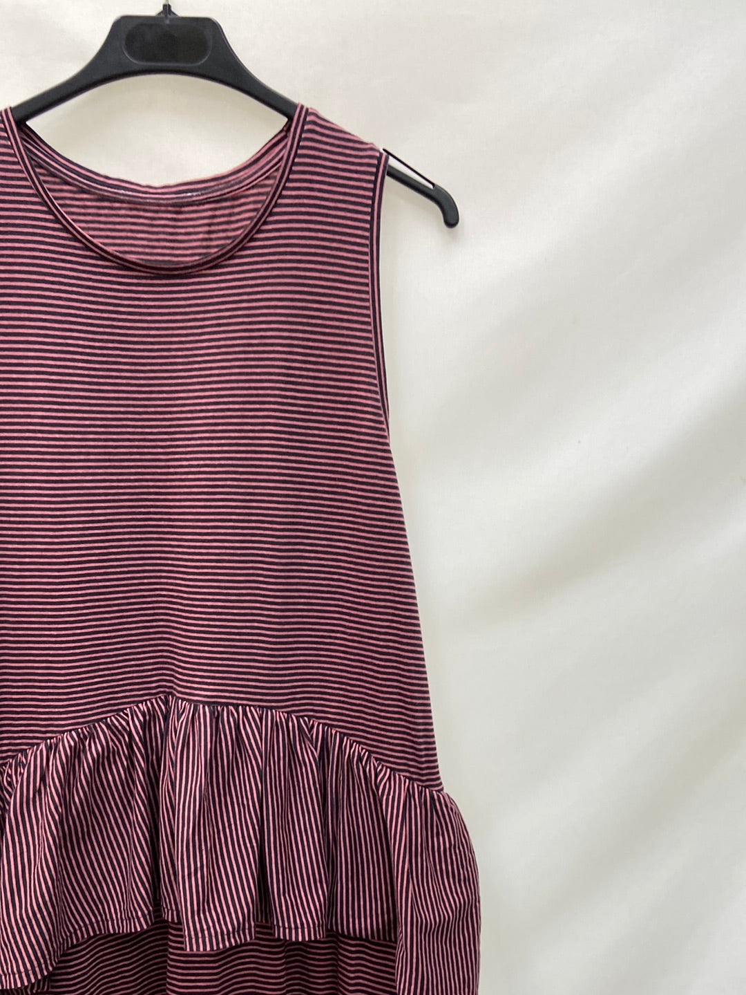 OTRAS.Vestido largo rayas volantes TU (S)