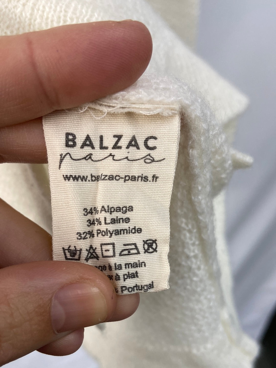 BALZAC PARIS. Beige knit baby collar sweater TM