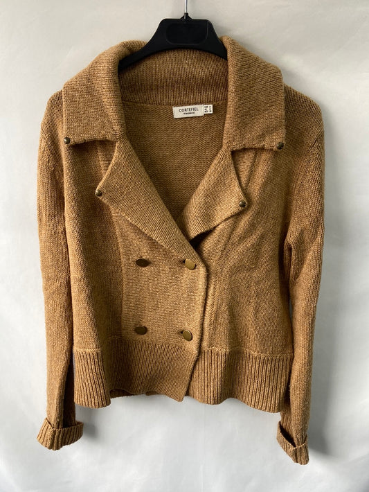 CORTEFIEL. Brown short cardigan TM