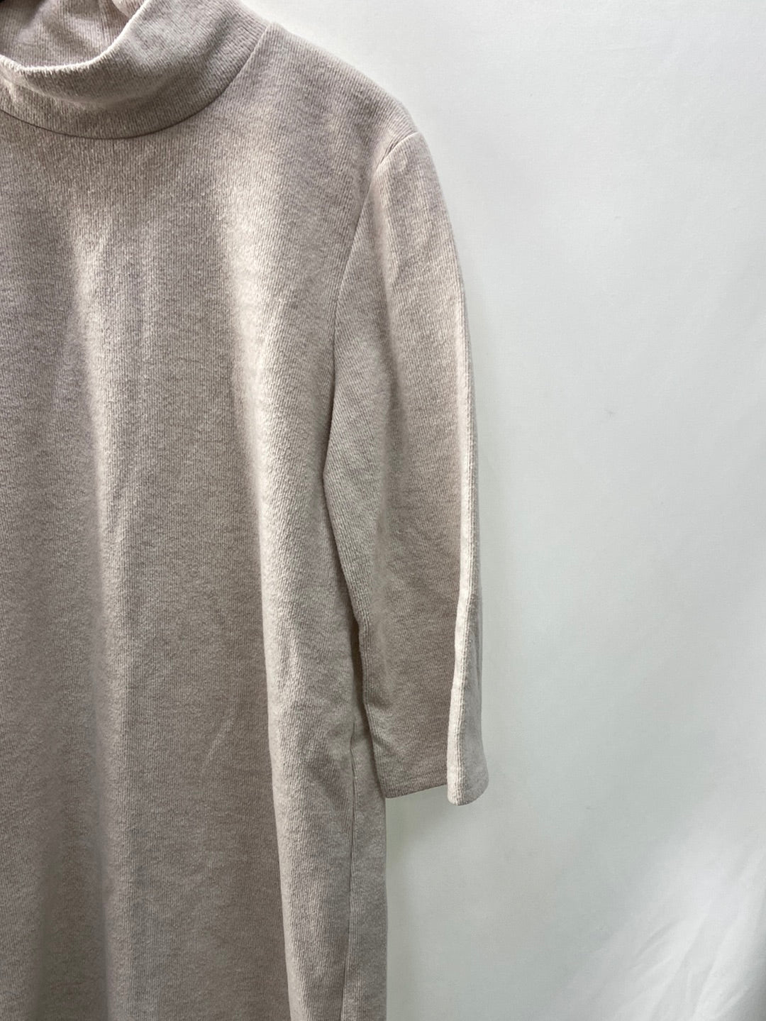 ZARA.Vestido gordito algodón beige T.L