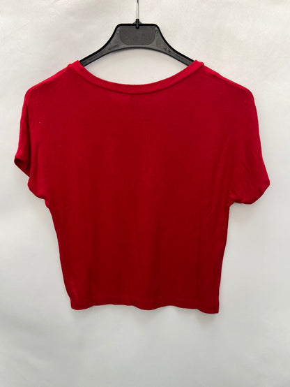 ZARA.Camiseta cortita roja T.M