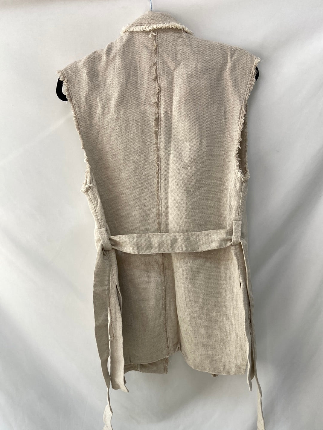 ZARA.Long linen vest Tm