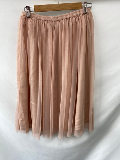 ZARA.Falda midi tul rosa T.M