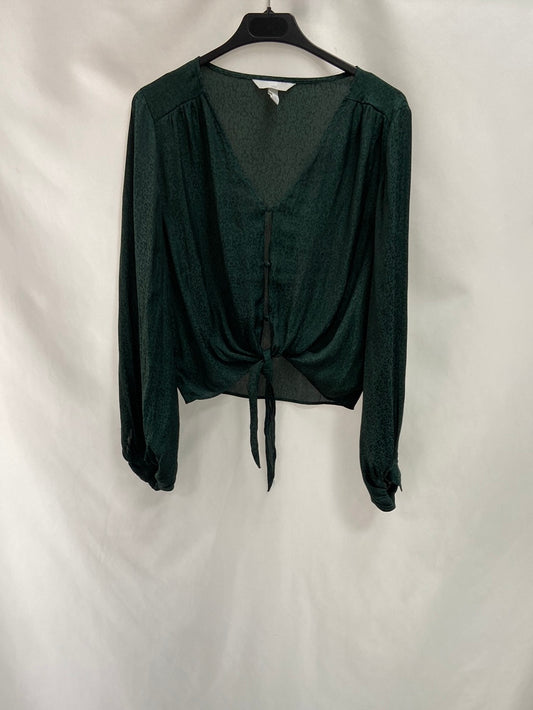 H&M.Blusa verde animal print T.M
