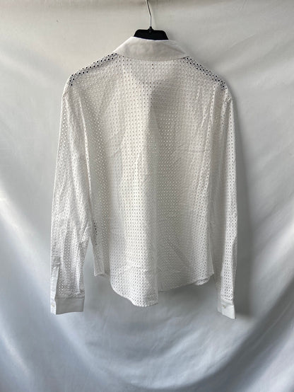 UTERQÜE. Tl die-cut white shirt