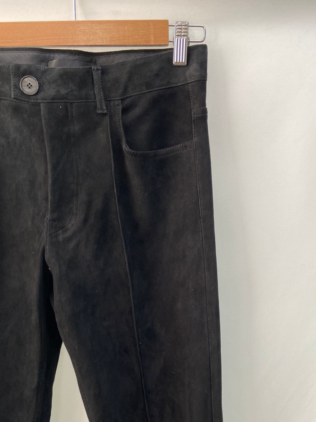 ZARA.Suede trousers with TM seams