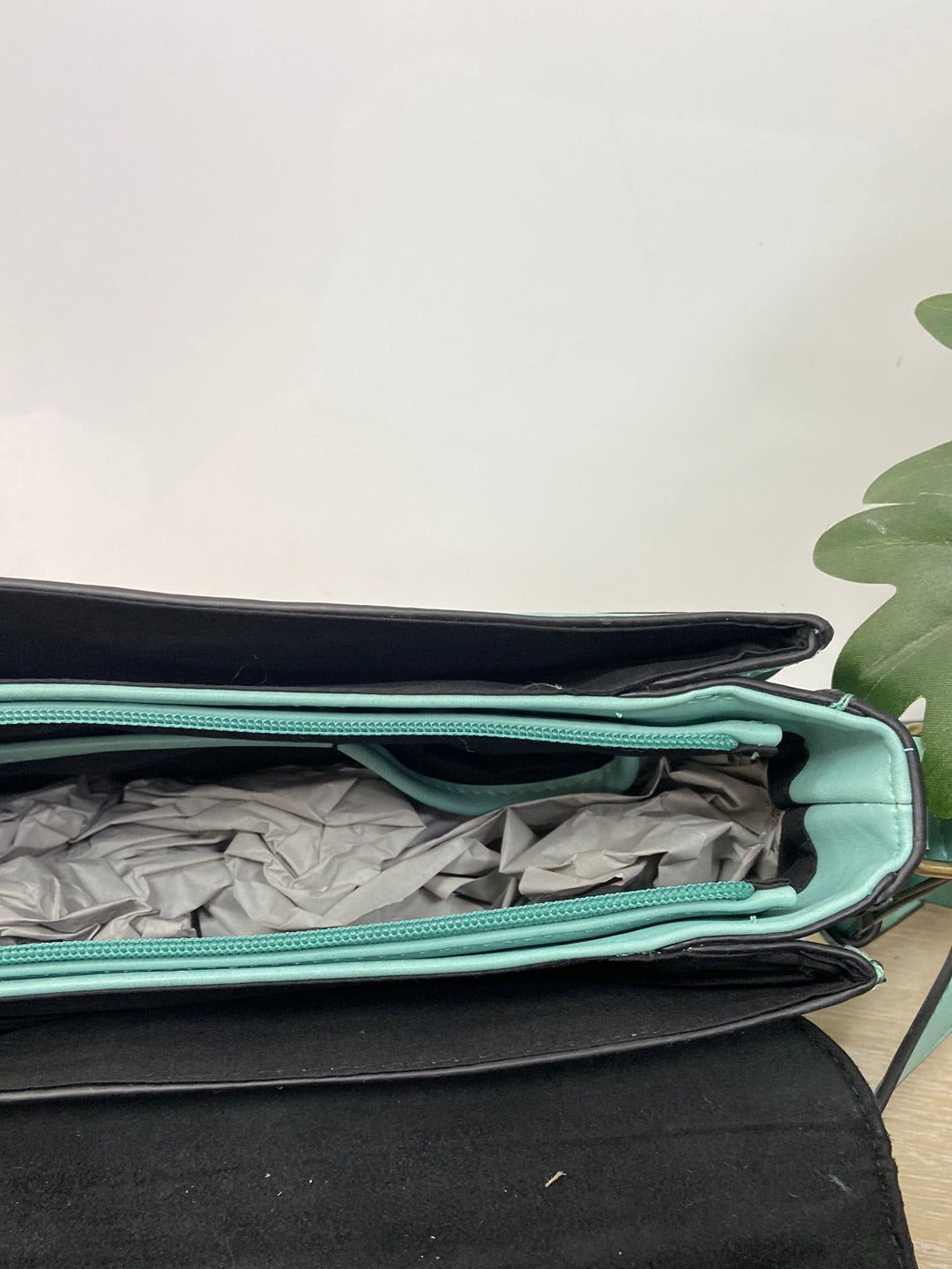 MISAKO. Medium turquoise blue crossbody bag