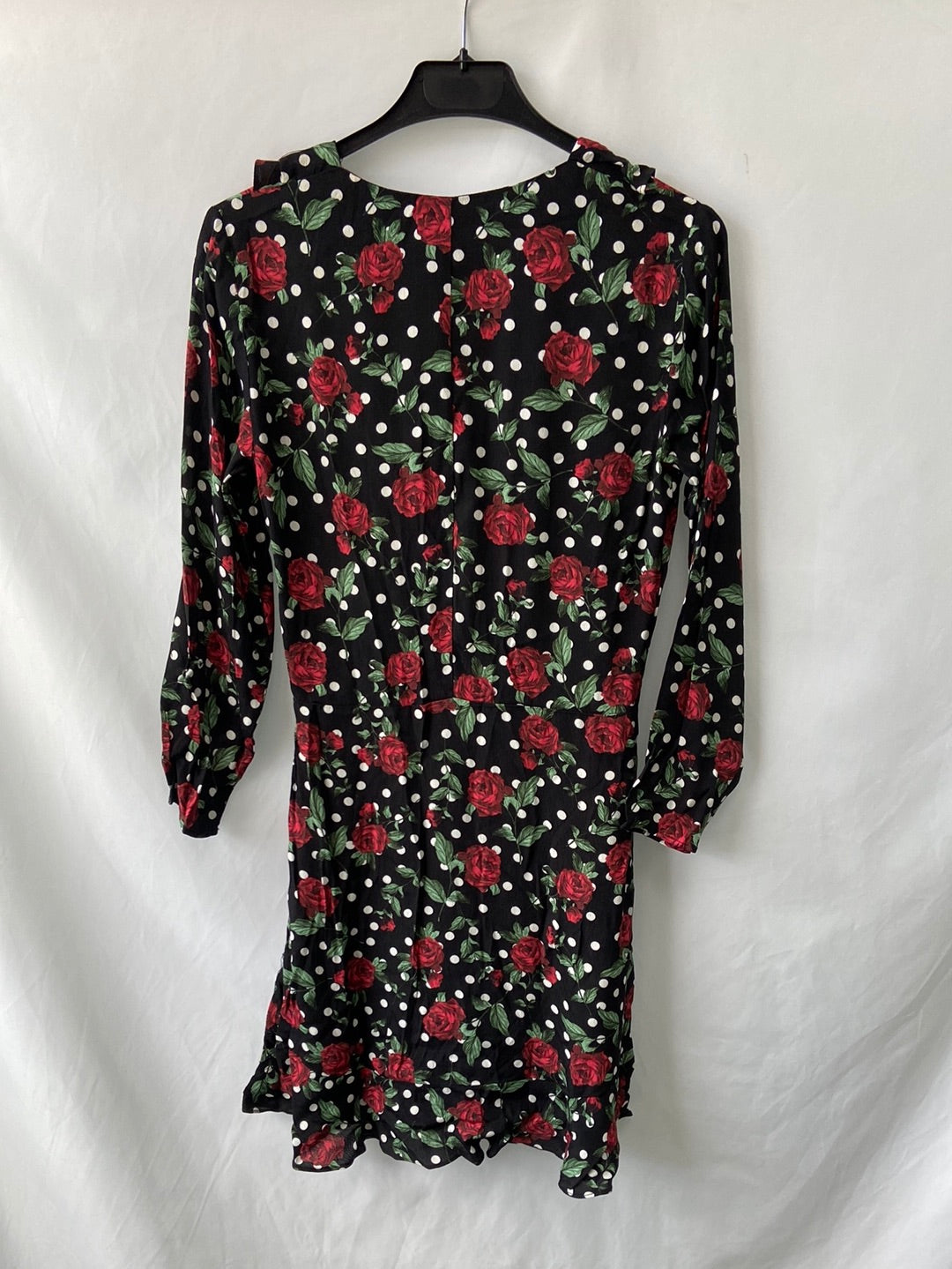 MANGO.Vestido corto flores y lunares T.XS