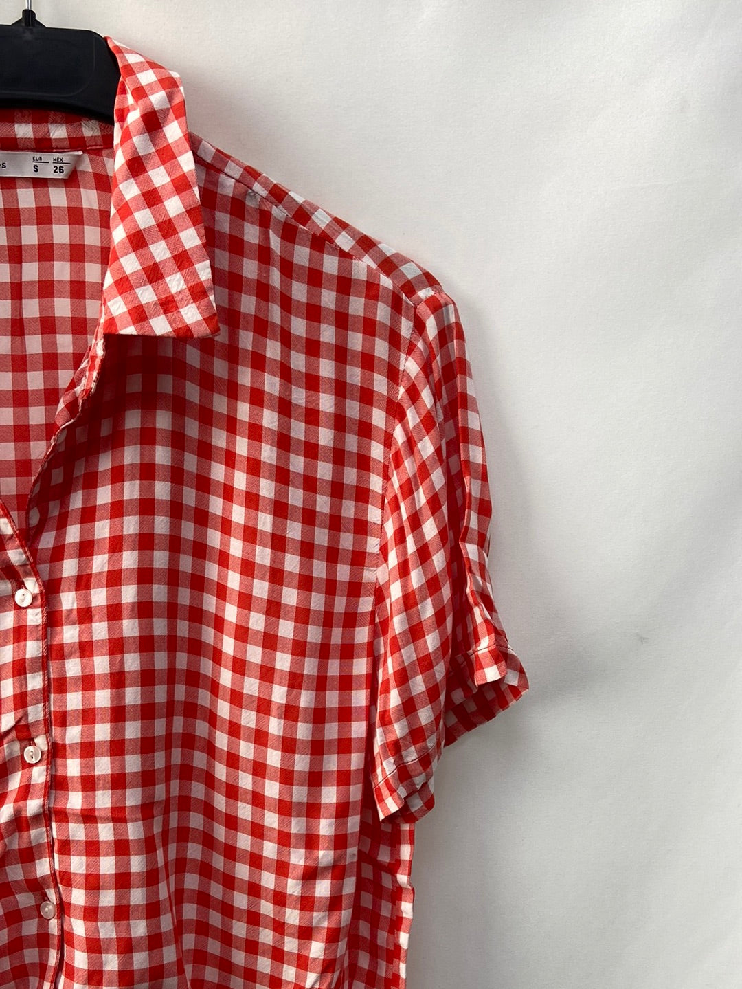 LEFTIES.Blusa cuadros lazada T.S