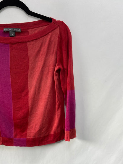 SAKS FIFTH AVENUE. Striped knit sweater Ts