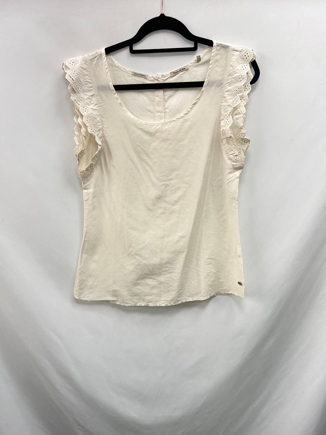 MAISON SCOTCH. Beige silk blouse T.2 (M)
