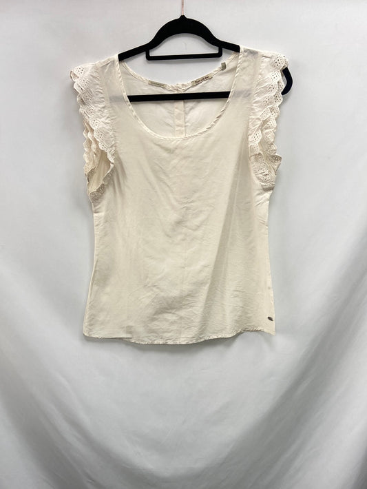 MAISON SCOTCH. Beige silk blouse T.2 (M)