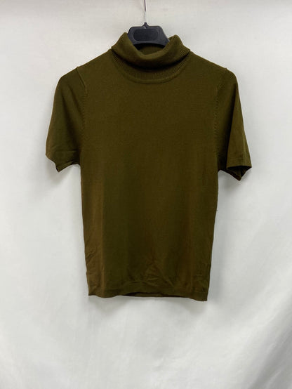 MANGO.Jersey verde caqui manga corta T.S