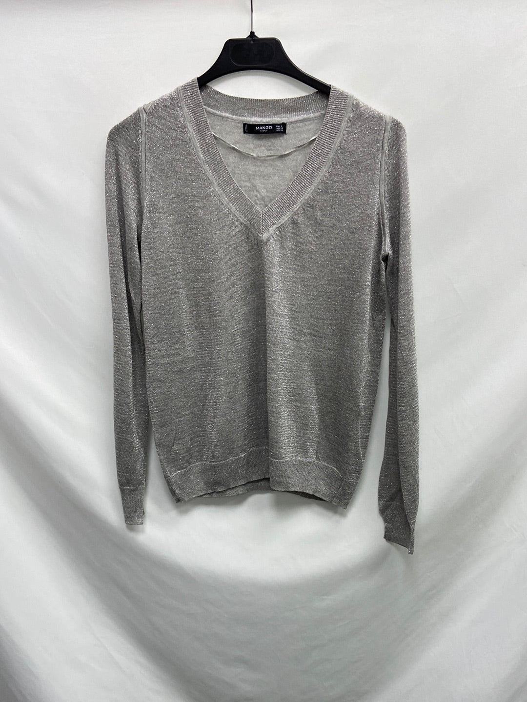 MANGO. Jersey plateado T.s