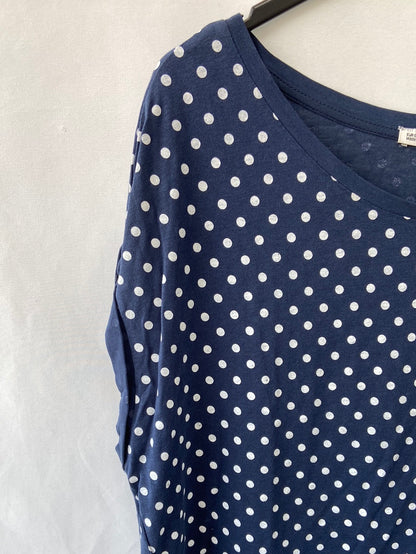 ZARA. Loose blue polka dot stretch shirt TS
