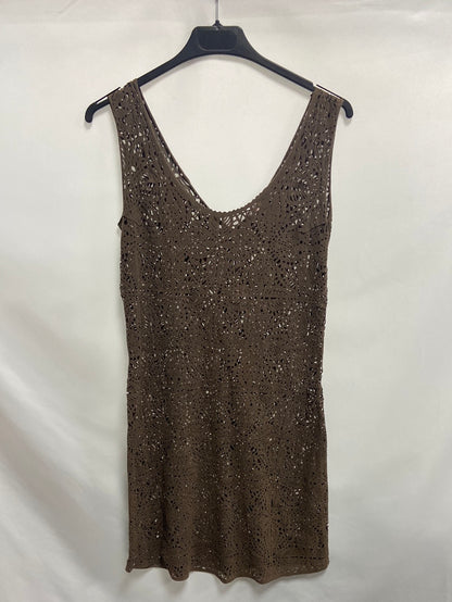 AGOGOA.Vestido antelina troquelado T.44 (s)