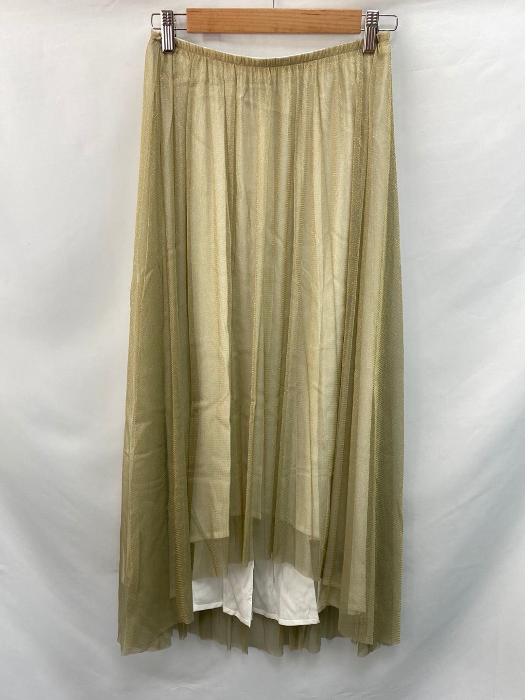 BY CLÉA. Falda midi  dorada tull (36/38 y 40/42)