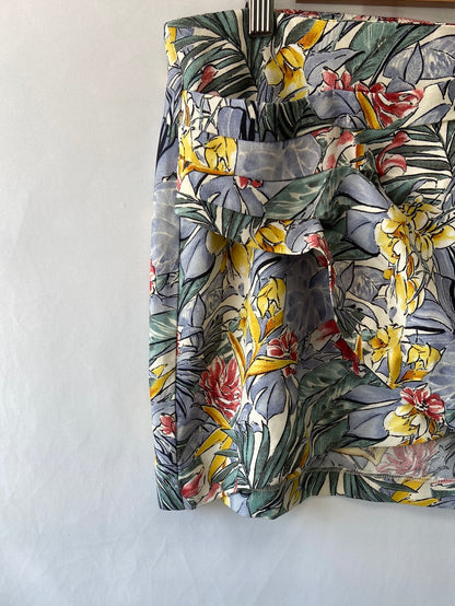 ZARA. Falda flores talla L