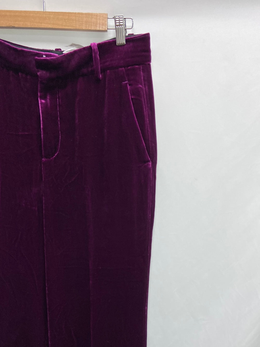 ZARA.Pantalones terciopelo rosas T.36