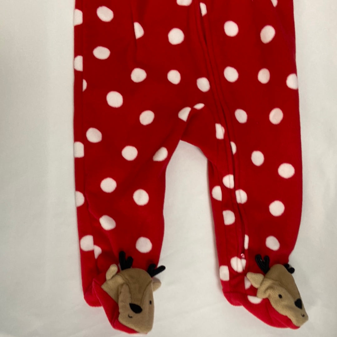 CARTER'S. White polka dot reindeer bodysuit S.9 months