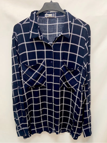 BOMACA.Camisa azul cuadros blancos T.XL