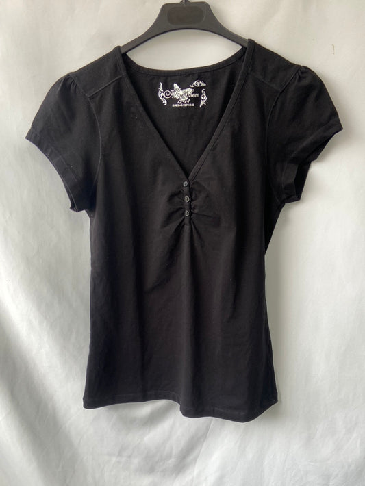 PRIMARK.Camiseta básica negra T.38