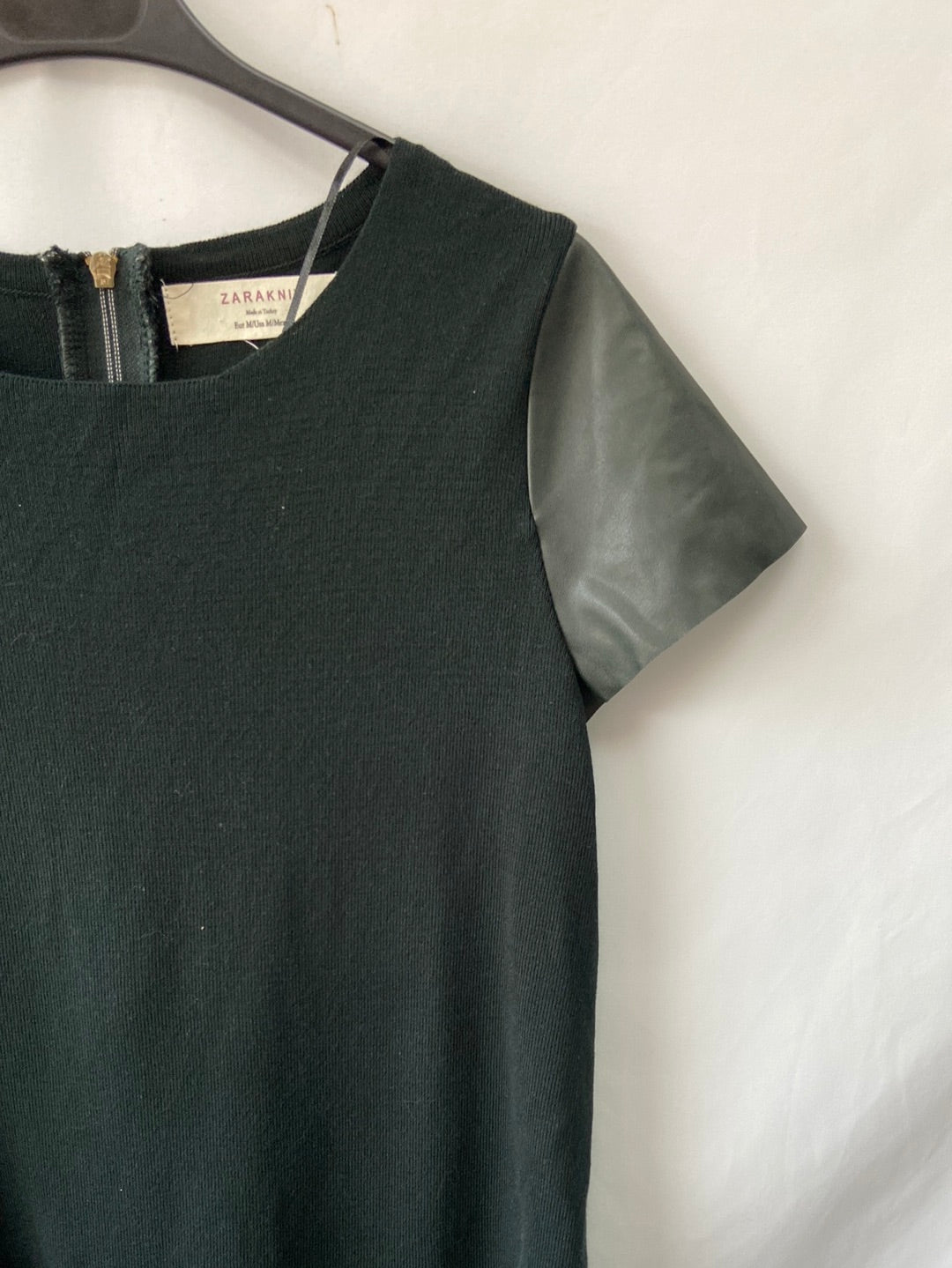 ZARA.Green double texture T-shirt Tm